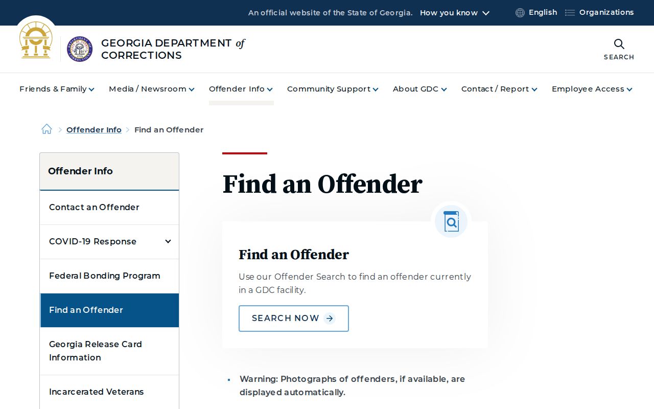Georgia state offender search for custody after a Floyd County arrest
