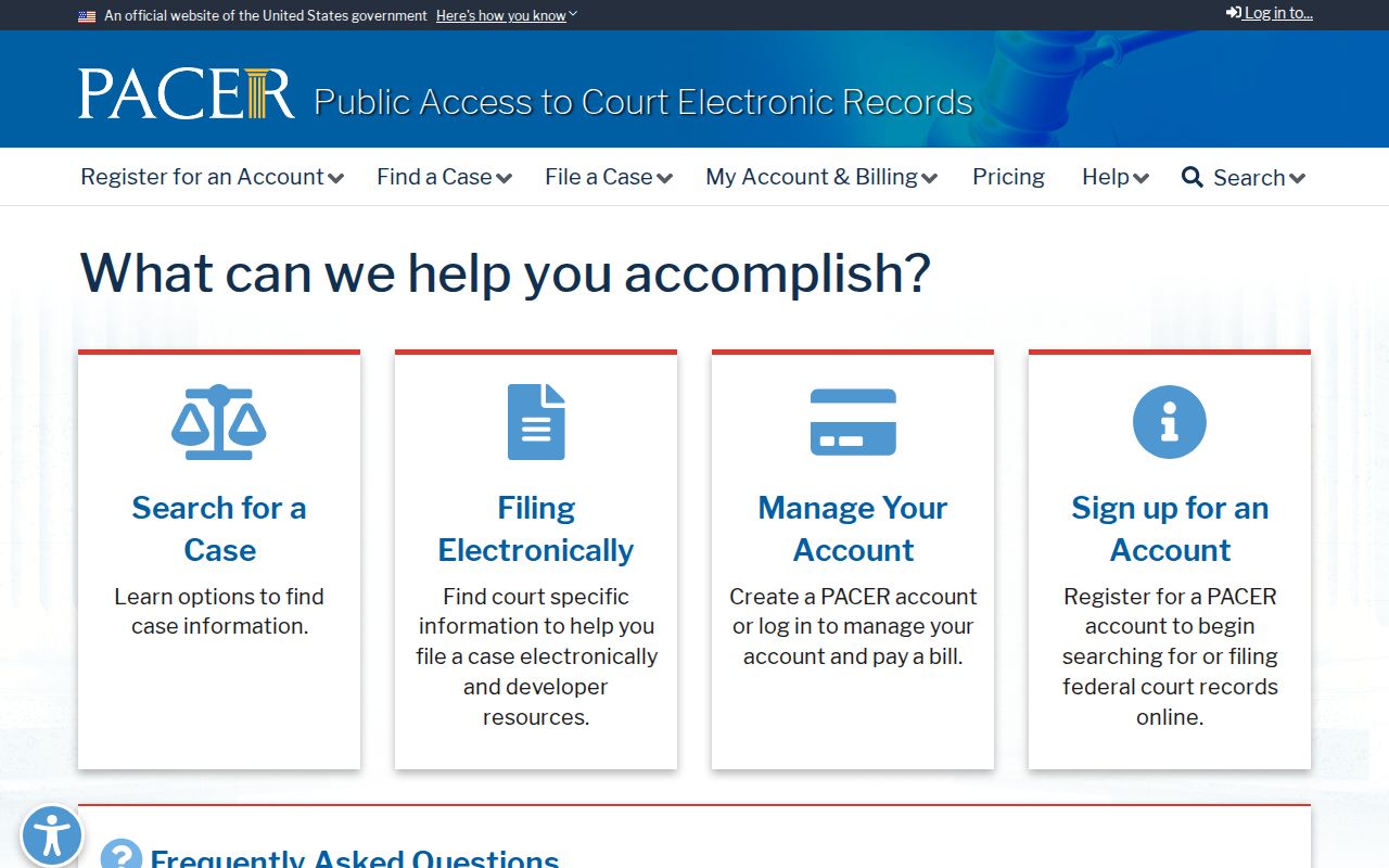PACER federal court case lookup for matters from Floyd County